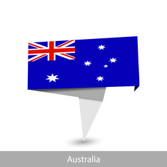 Australia Country flag. Folded ribbon banner flag