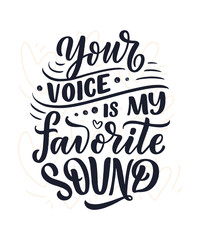 Card with slogan about love in beautiful style. Vector abstract lettering composition. Trendy graphic design for print. Motivation poster. Calligraphy text for Valentine's Day.