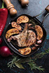 Perfect pork loin chop steak