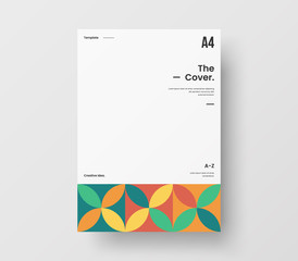 Amazing business presentation vector A4 vertical orientation front page mock up. Modern corporate report cover abstract geometric illustration design layout. Company identity brochure template.