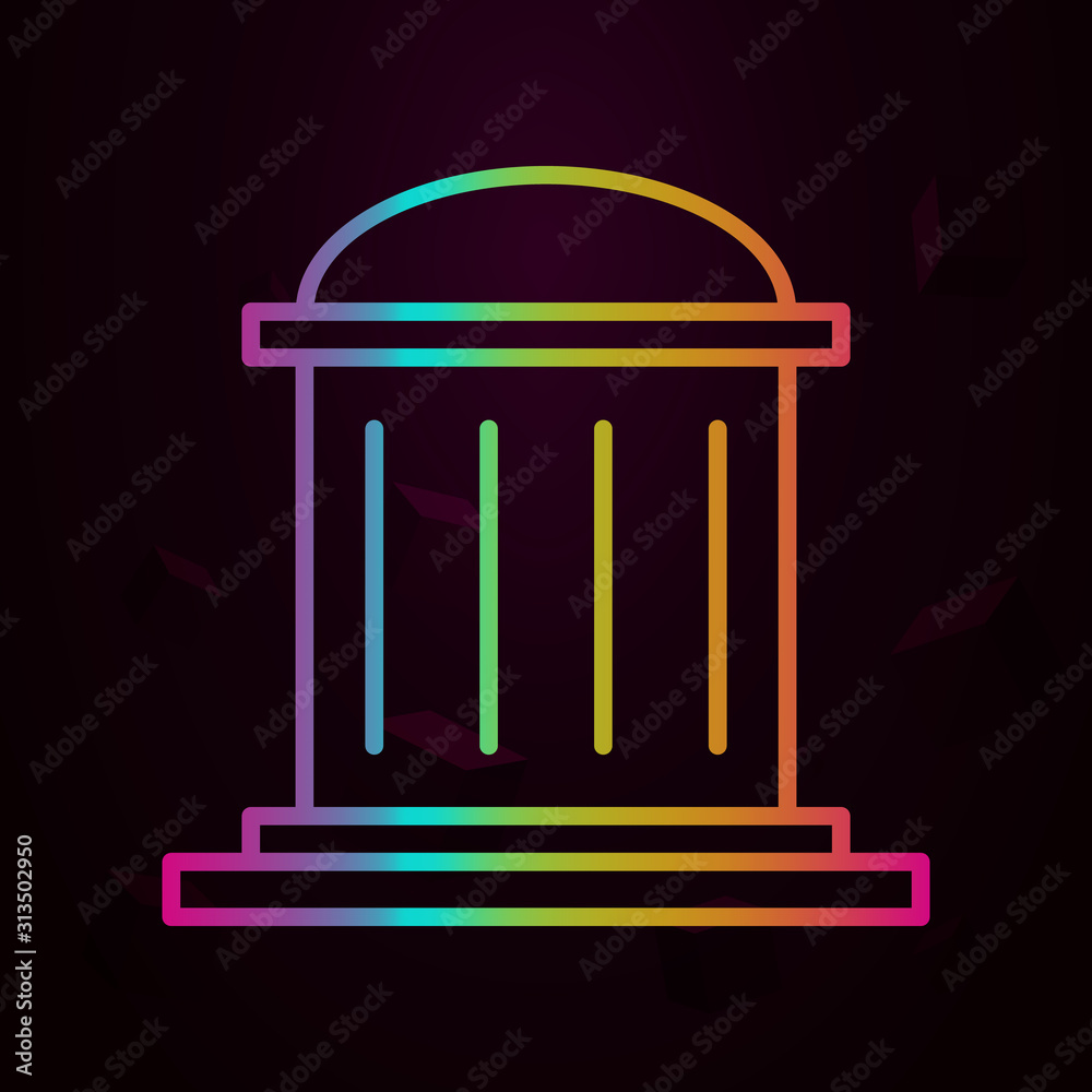 Poster blueprint nolan style icon. simple thin line, outline vector of building landmarks icons for ui and 