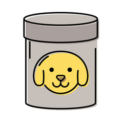 cute little dog head in bottle