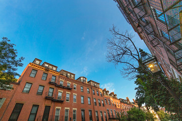 Landmark Boston Beacon Hill streets and historic brick buildings