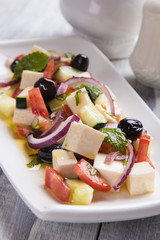 Greek salad with feta cheese