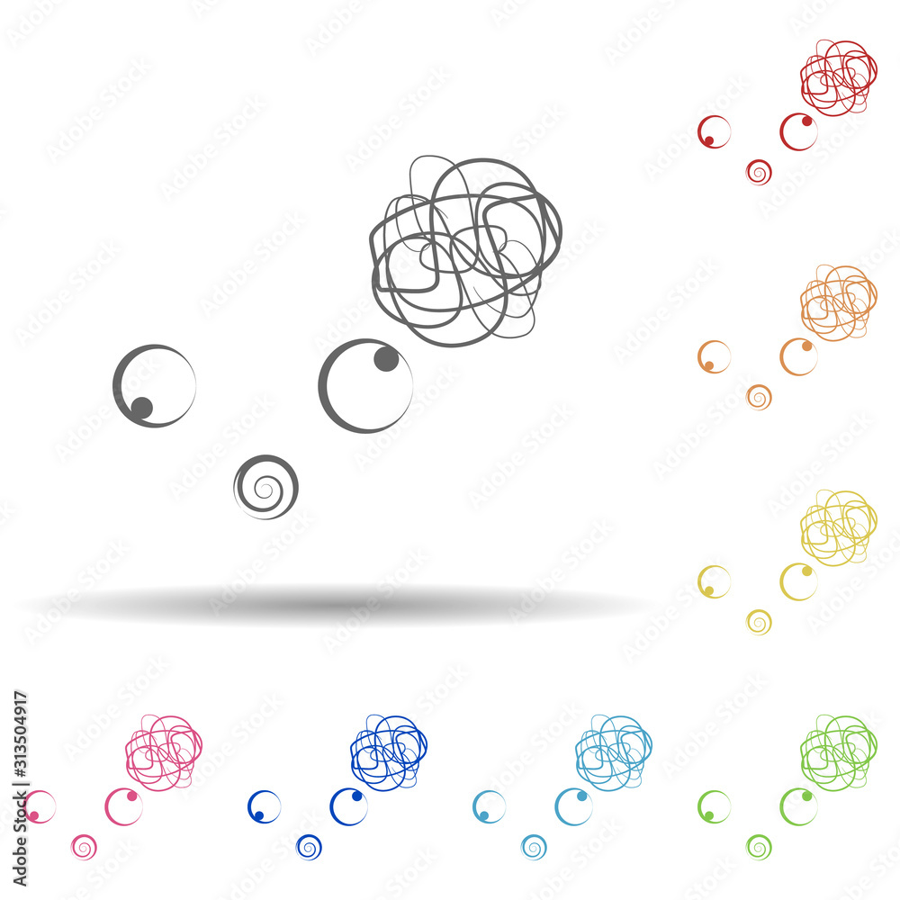 Poster confused face in multi color style icon. simple thin line, outline vector of smile icons for ui and 