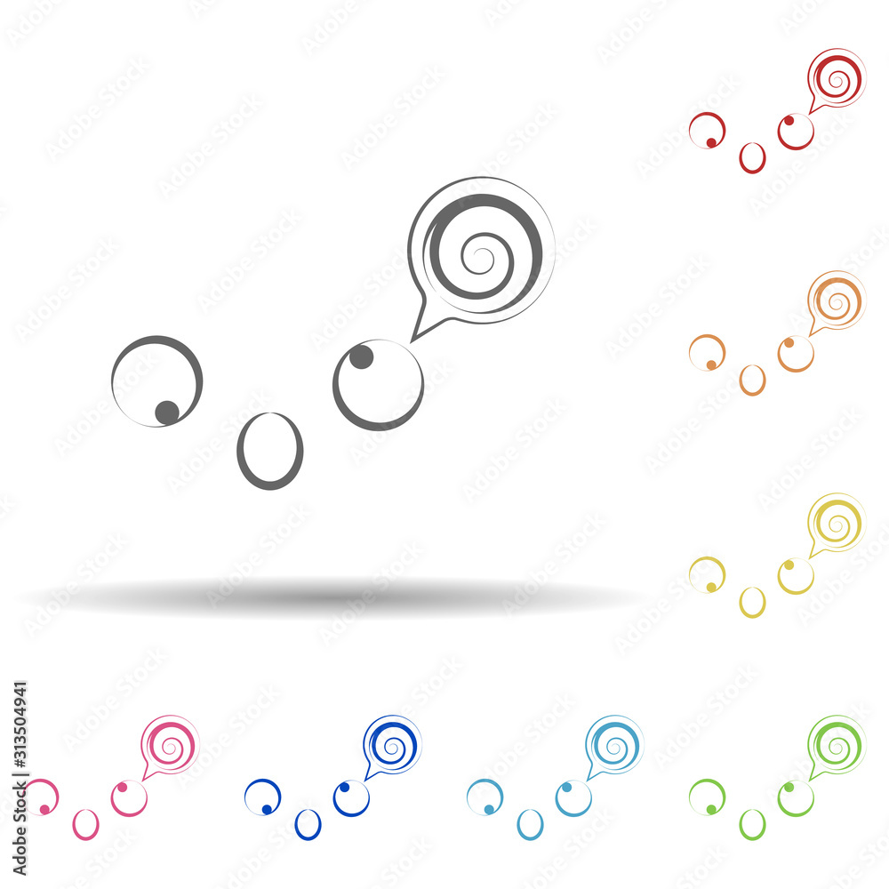 Aufkleber confused face in multi color style icon. simple thin line, outline vector of smile icons for ui and 