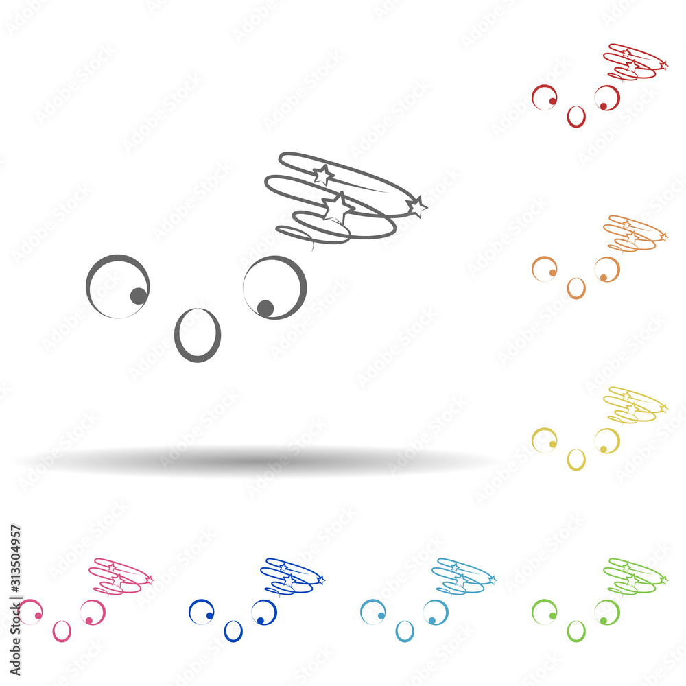 Poster confused face in multi color style icon. simple thin line, outline vector of smile icons for ui and 