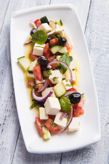 Greek salad with feta cheese