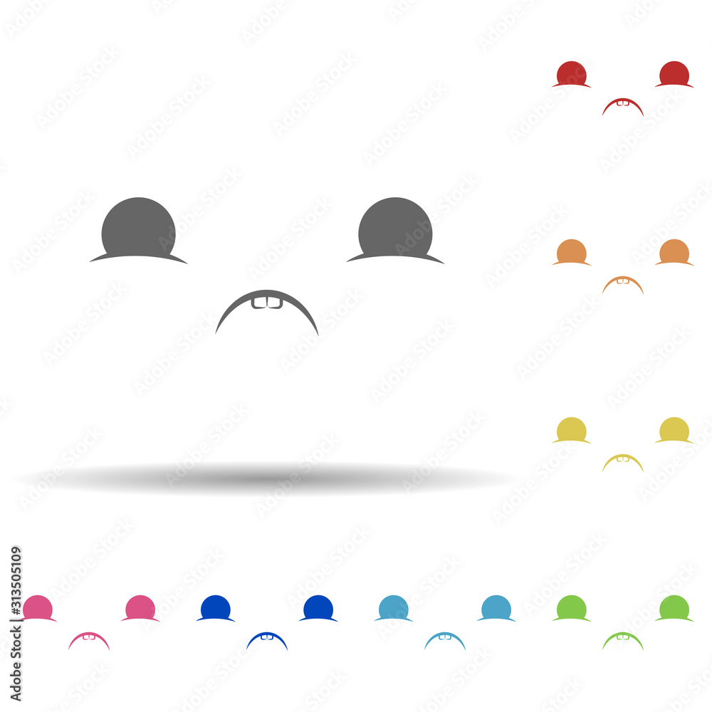 Aufkleber sad face in multi color style icon. simple thin line, outline vector of smile icons for ui and ux, w