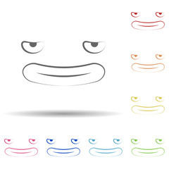 Mockery face in multi color style icon. Simple thin line, outline vector of smile icons for ui and ux, website or mobile application