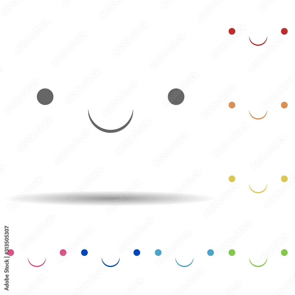 Aufkleber smile face in multi color style icon. simple thin line, outline vector of smile icons for ui and ux,