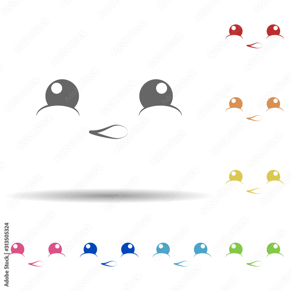 Aufkleber smile face in multi color style icon. simple thin line, outline vector of smile icons for ui and ux,