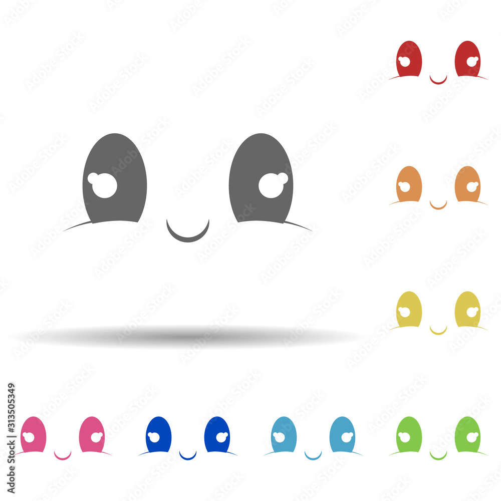 Aufkleber smile face in multi color style icon. simple thin line, outline vector of smile icons for ui and ux,