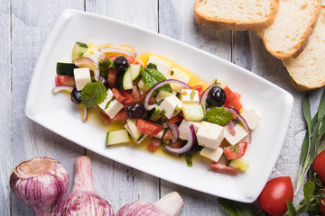 Greek salad with feta cheese