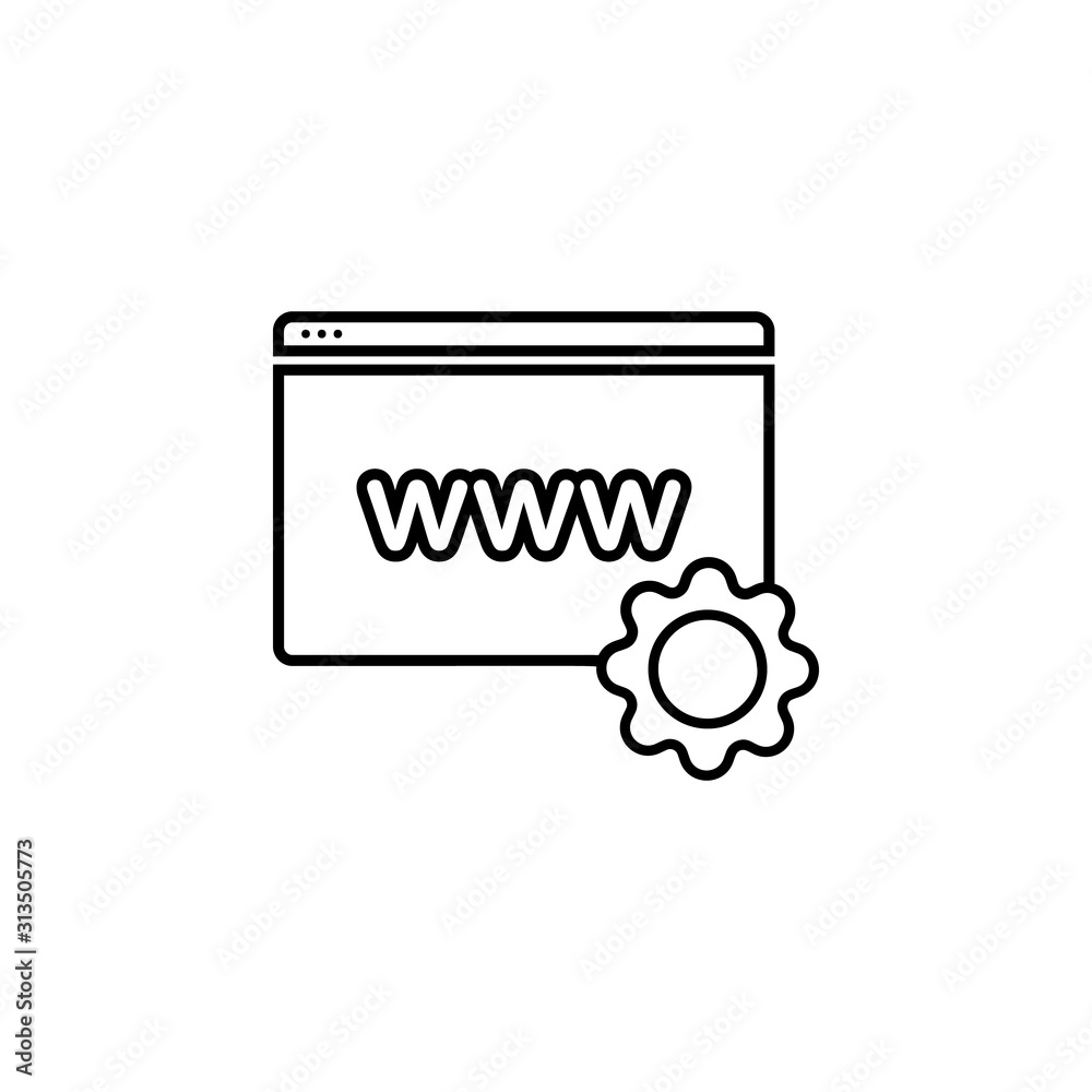 Aufkleber internet setting icon. simple thin line, outline vector of web icons for ui and ux, website or mobil