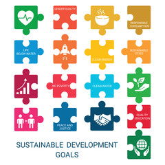 Puzzle. Sustainable Development Goals.