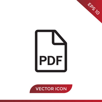PDF vector icon in modern design style for web site and mobile app