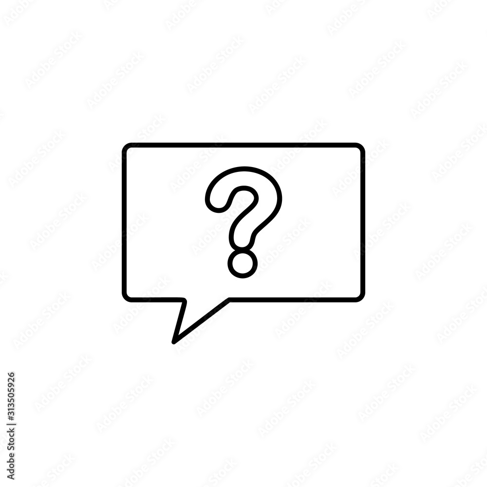 Poster question icon. simple thin line, outline vector of web icons for ui and ux, website or mobile applic