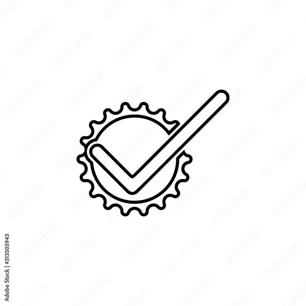 Aufkleber confirm settings icon. simple thin line, outline vector of web icons for ui and ux, website or mobil