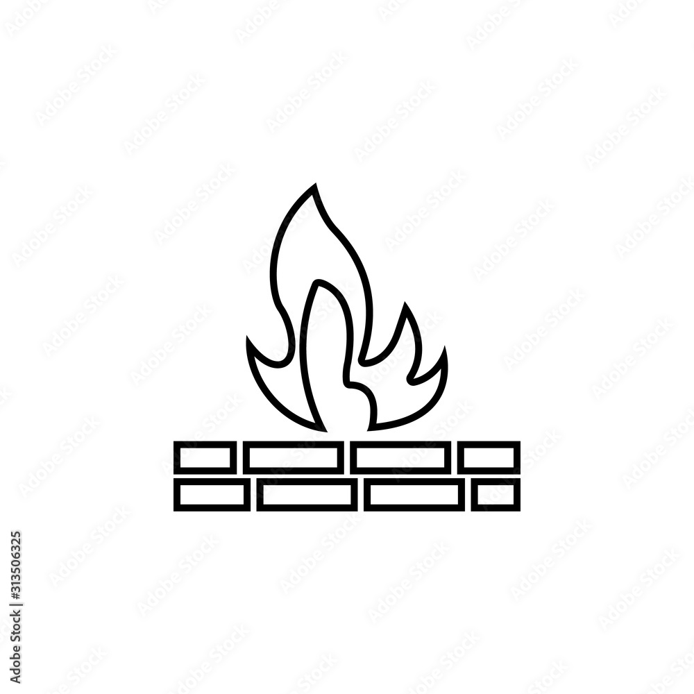 Aufkleber firewall icon. simple thin line, outline vector of web icons for ui and ux, website or mobile applic
