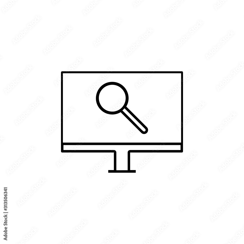 Aufkleber computer search icon. simple thin line, outline vector of web icons for ui and ux, website or mobile