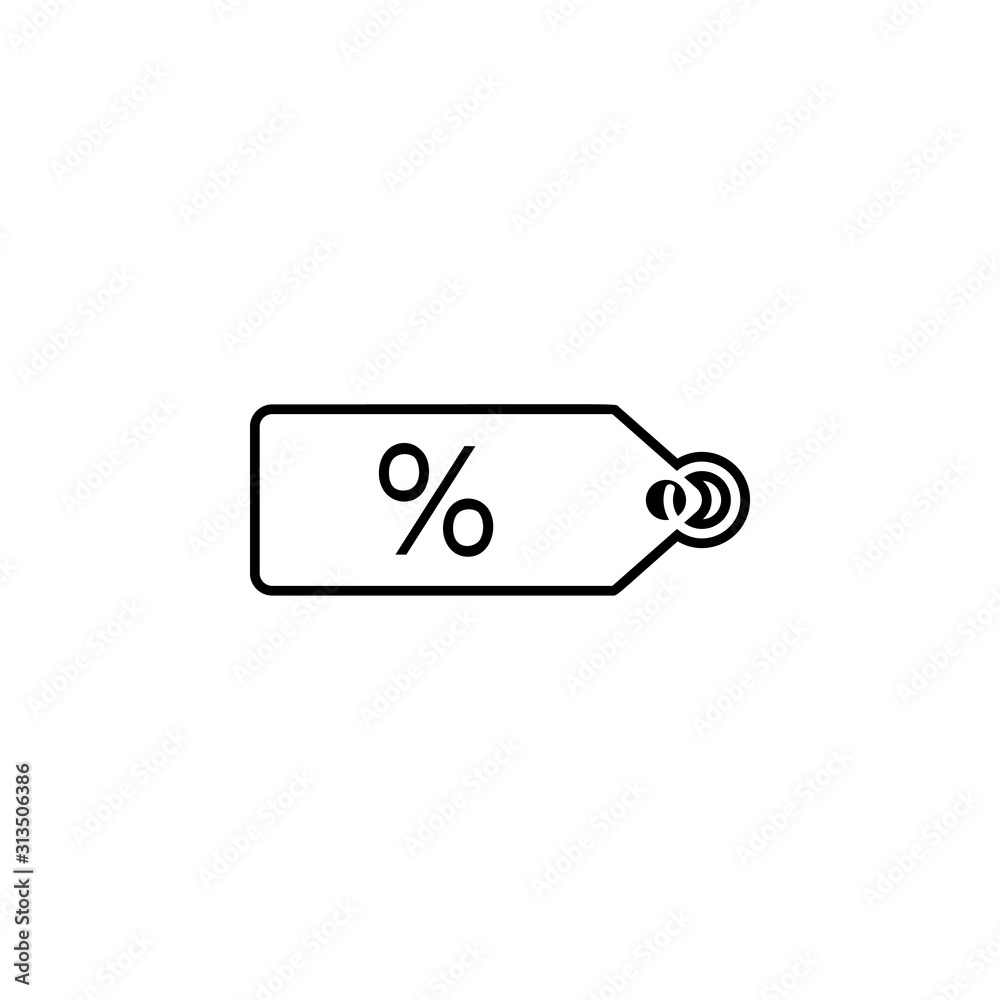Poster percentage tag icon. simple thin line, outline vector of web icons for ui and ux, website or mobile 