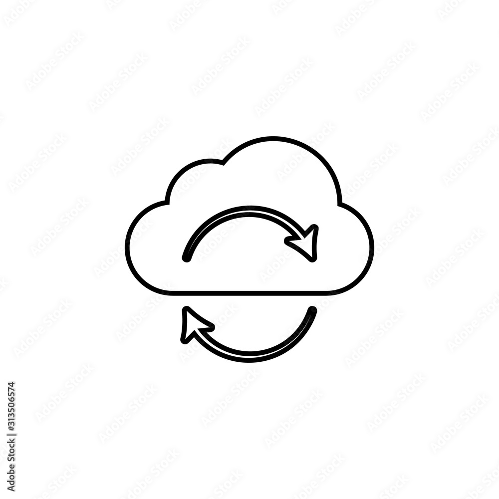 Aufkleber cloud synchronization icon. simple thin line, outline vector of web icons for ui and ux, website or 