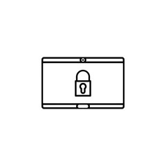 laptop lock icon. Simple thin line, outline vector of web icons for ui and ux, website or mobile application