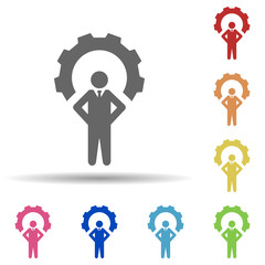 gear, leader, setting, business multi color style icon. Simple glyph, flat vector of business icons for ui and ux, website or mobile application