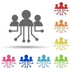 Hr, worker, circuit in multi color style icon. Simple glyph, flat vector of business icons for ui and ux, website or mobile application