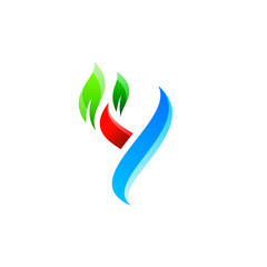 colorful letter Y with plant logo design