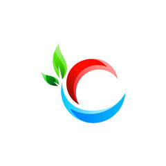 colorful letter C with plant logo design