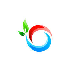 colorful letter O with plant logo design