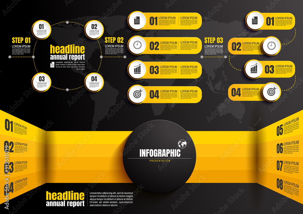 Canvas Prints infographic business data, process chart design template for presentation. abstract timeline element