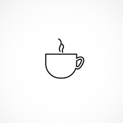 Coffee cup line icon on white background