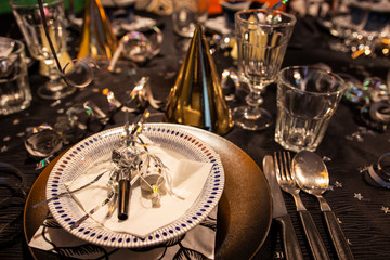New years party table in Sweden 