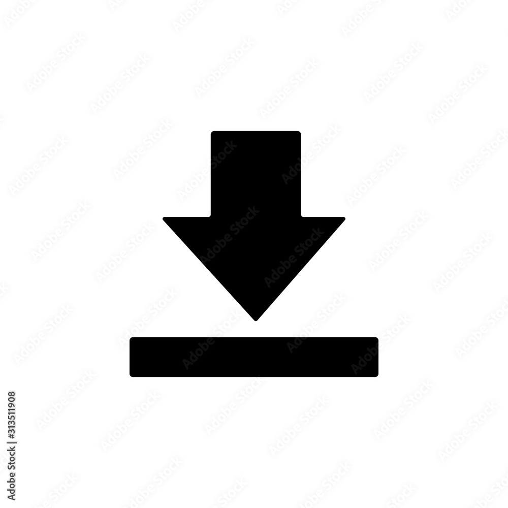 Poster arrow download icon. simple pointer icons for ui and ux, website or mobile application