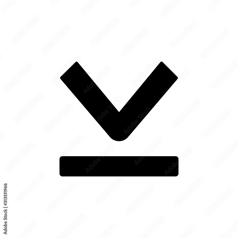 Poster arrow download icon. simple pointer icons for ui and ux, website or mobile application