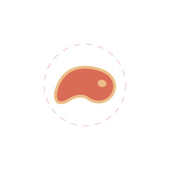 Meat flat icon on white background