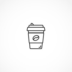 Coffee cup icon on white background