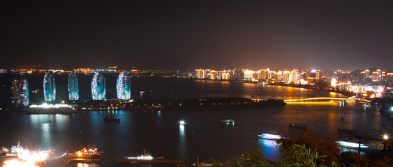 Fototapeta na wymiar Magnificent view of the Sanya city of Hainan Island. China