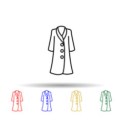 Coat clothes woman dress multi color style icon. Simple thin line, outline vector of clothes icons for ui and ux, website or mobile application