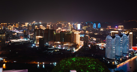 Magnificent view of the Sanya city of Hainan Island. China
