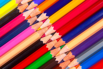 Fototapeta premium Colored pencils for drawing. Education and creativity. Leisure and art