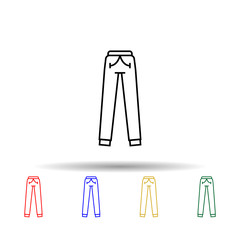 Sweatpants clothes multi color style icon. Simple thin line, outline vector of clothes icons for ui and ux, website or mobile application