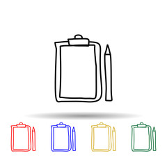 folder tablet and pencil sketch multi color style icon. Simple thin line, outline vector of education icons for ui and ux, website or mobile application