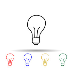 bulb sketch multi color style icon. Simple thin line, outline vector of education icons for ui and ux, website or mobile application