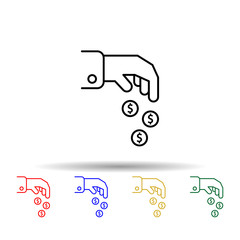 Money, hand, dollar multi color style icon. Simple thin line, outline vector of law and justice icons for ui and ux, website or mobile application