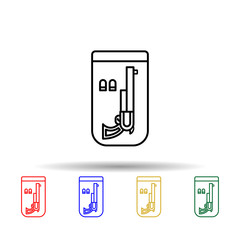 Evidence, gun multi color style icon. Simple thin line, outline vector of law and justice icons for ui and ux, website or mobile application