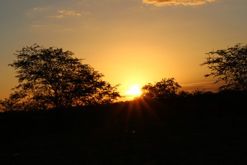 sunset in mountains